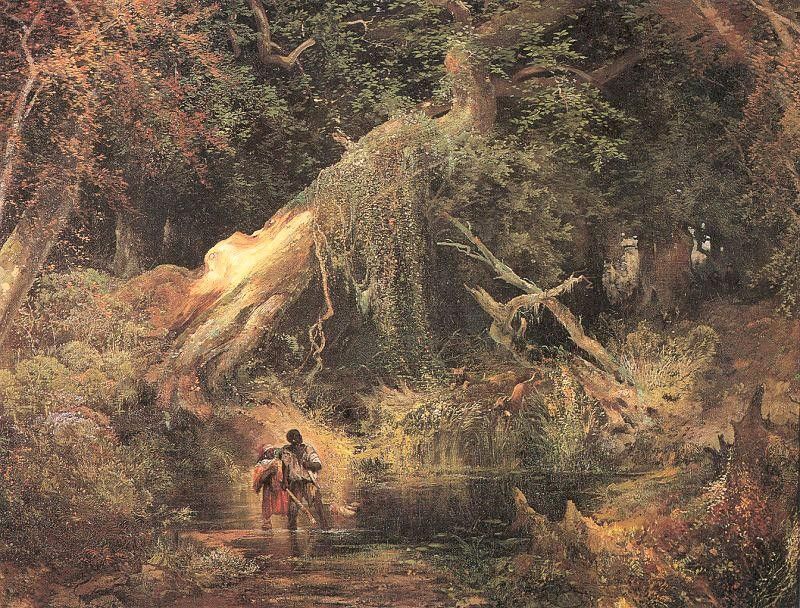 Thomas Moran Slaves Escaping Through the Swamp